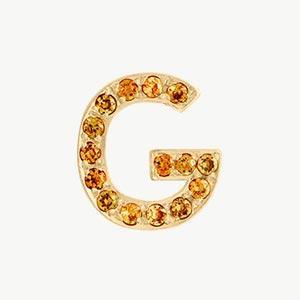 Yellow Gold, Orange Sapphire Letter Bead - Roxanne First