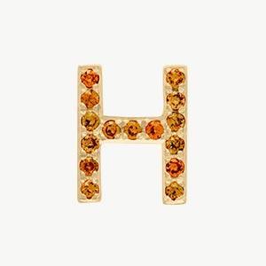 Yellow Gold, Orange Sapphire Letter Bead - Roxanne First