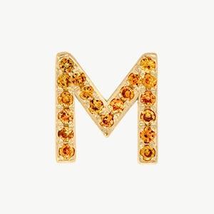 Yellow Gold, Orange Sapphire Letter Bead - Roxanne First