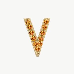 Yellow Gold, Orange Sapphire Letter Bead - Roxanne First