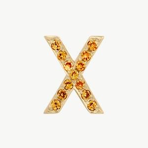 Yellow Gold, Orange Sapphire Letter Bead