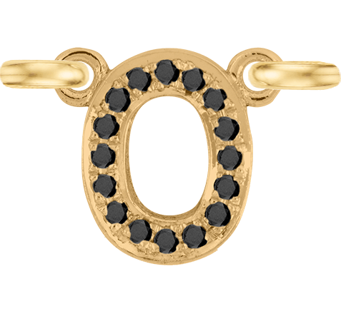 Yellow Gold, Black Diamond Number - Roxanne First