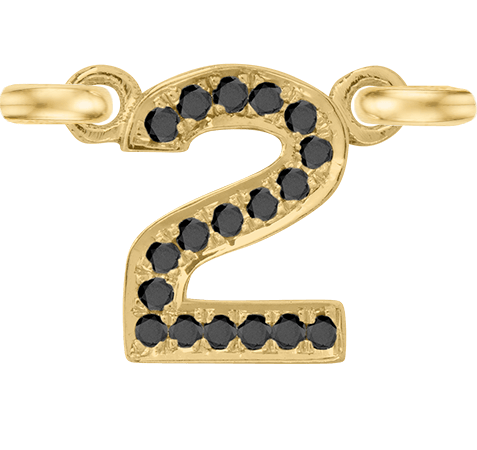 Yellow Gold, Black Diamond Number - Roxanne First