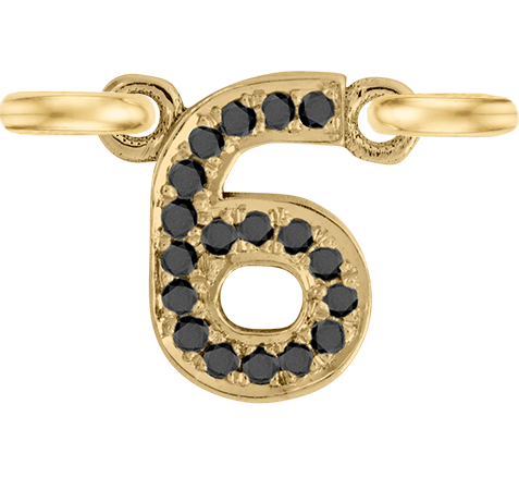 Yellow Gold, Black Diamond Number - Roxanne First