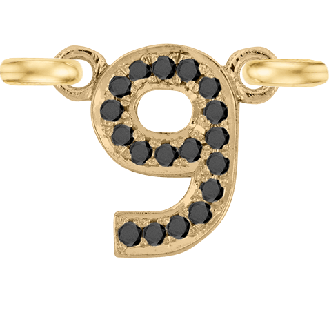 Yellow Gold, Black Diamond Number - Roxanne First