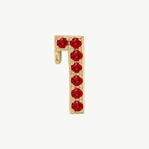 Yellow Gold, Ruby Number Bead - Roxanne First