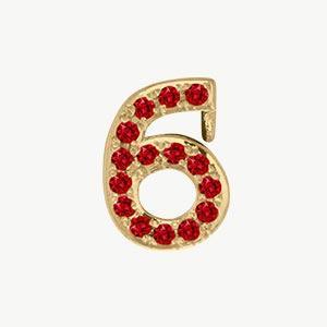 Yellow Gold, Ruby Number Bead - Roxanne First