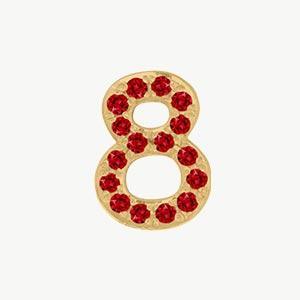 Yellow Gold, Ruby Number Bead - Roxanne First