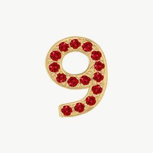 Yellow Gold, Ruby Number Bead - Roxanne First