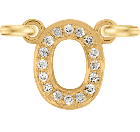 Yellow Gold, White Diamond Number - Roxanne First