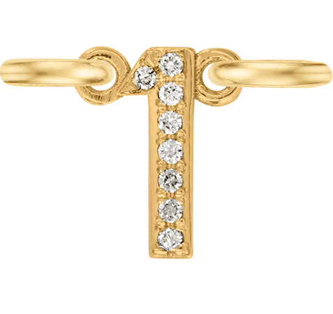 Yellow Gold, White Diamond Number - Roxanne First