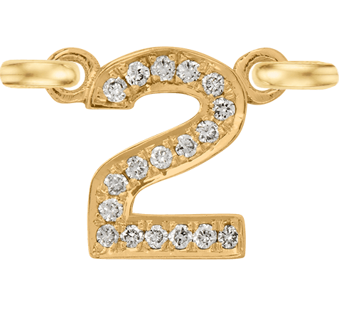 Yellow Gold, White Diamond Number - Roxanne First