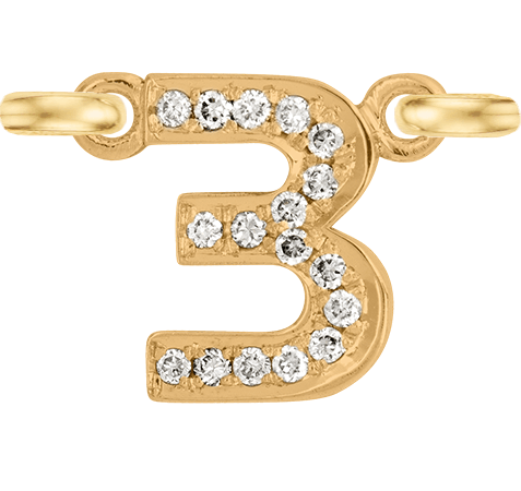 Yellow Gold, White Diamond Number - Roxanne First