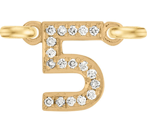 Yellow Gold, White Diamond Number - Roxanne First