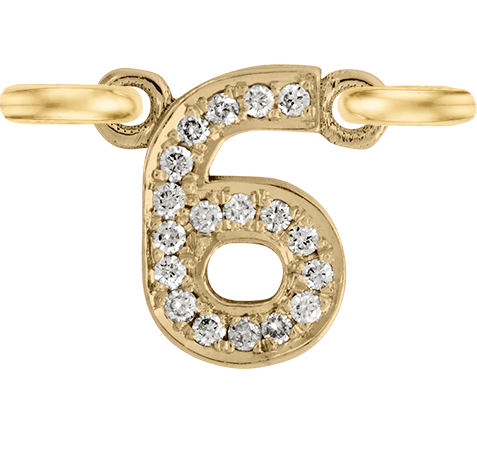 Yellow Gold, White Diamond Number - Roxanne First