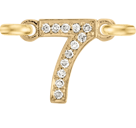 Yellow Gold, White Diamond Number - Roxanne First