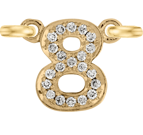 Yellow Gold, White Diamond Number - Roxanne First