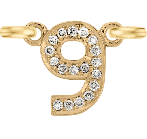 Yellow Gold, White Diamond Number - Roxanne First