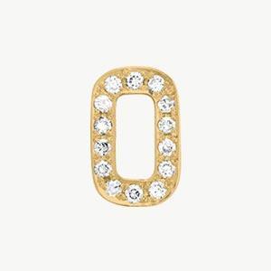 Yellow Gold, White Diamond Number Bead - Roxanne First