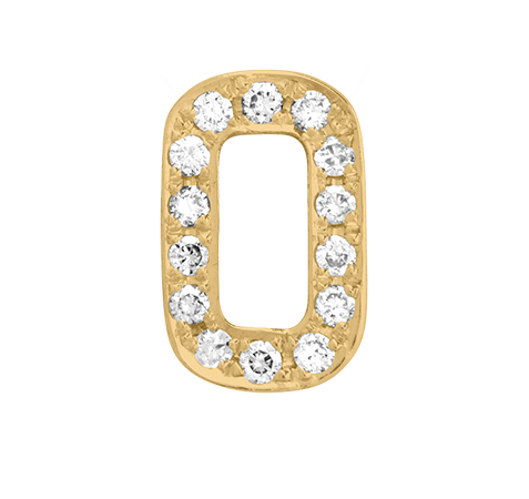 Yellow Gold, White Diamond Number Bead - Roxanne First