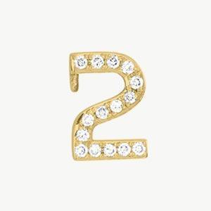 Yellow Gold, White Diamond Number Bead - Roxanne First