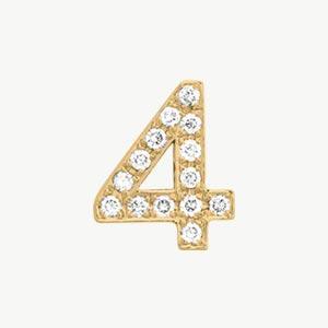 Yellow Gold, White Diamond Number Bead - Roxanne First