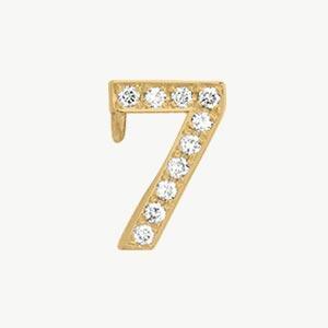 Yellow Gold, White Diamond Number Bead - Roxanne First