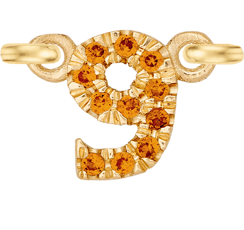 Yellow Gold, Orange Sapphire Number - Roxanne First