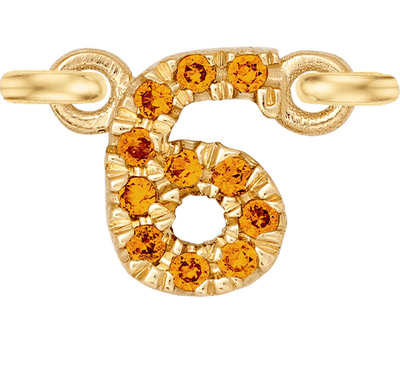 Yellow Gold, Orange Sapphire Number - Roxanne First