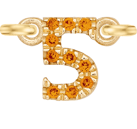 Yellow Gold, Orange Sapphire Number - Roxanne First