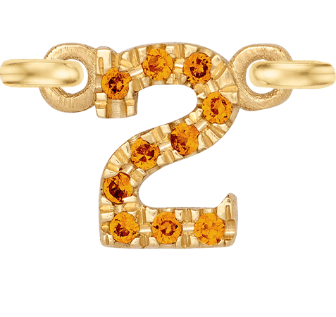 Yellow Gold, Orange Sapphire Number - Roxanne First