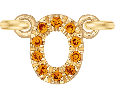 Yellow Gold, Orange Sapphire Number - Roxanne First