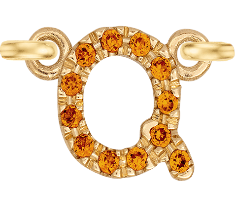 Yellow Gold, Orange Sapphire Letter - Roxanne First