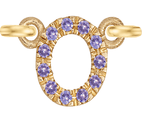 Yellow Gold, Lilac Sapphire Letter - Roxanne First