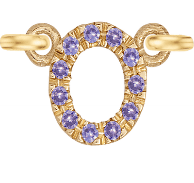 Yellow Gold, Lilac Sapphire Letter - Roxanne First