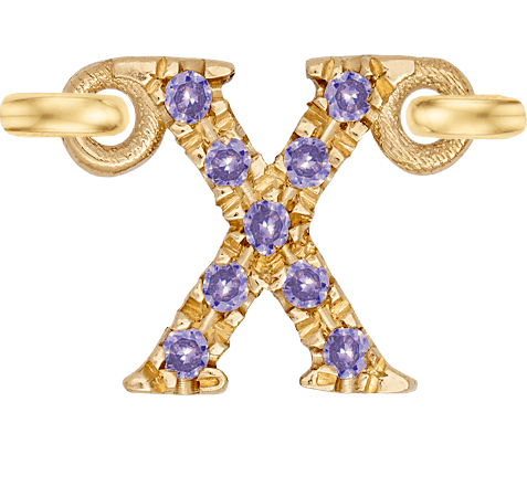 Yellow Gold, Lilac Sapphire Letter - Roxanne First