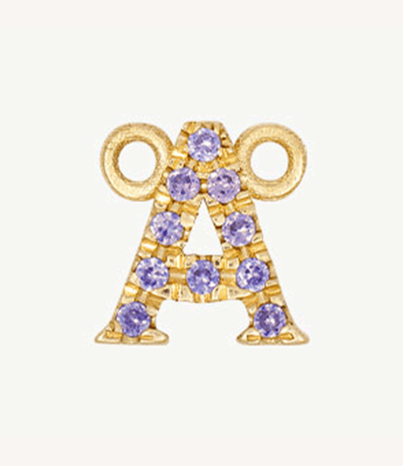 Yellow Gold, Lilac Sapphire Letter - Roxanne First