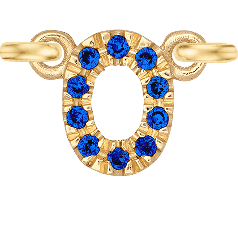 Yellow Gold, Blue Sapphire Number - Roxanne First