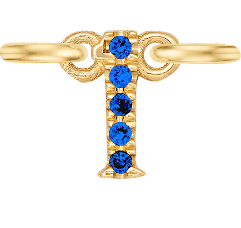 Yellow Gold, Blue Sapphire Number - Roxanne First