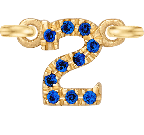 Yellow Gold, Blue Sapphire Number - Roxanne First