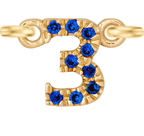 Yellow Gold, Blue Sapphire Number - Roxanne First