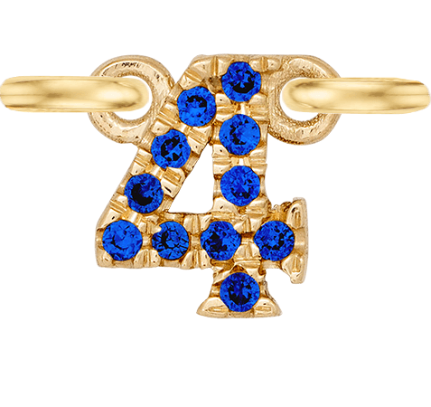 Yellow Gold, Blue Sapphire Number - Roxanne First