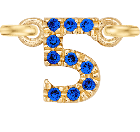 Yellow Gold, Blue Sapphire Number - Roxanne First