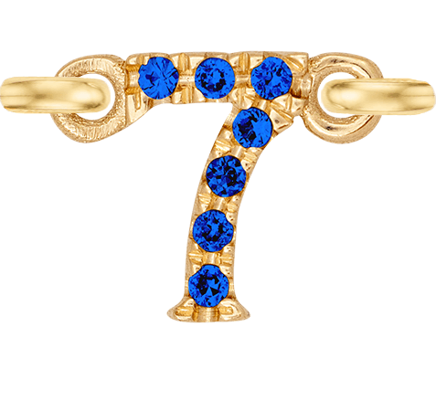 Yellow Gold, Blue Sapphire Number - Roxanne First