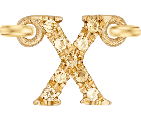 Yellow Gold, Yellow Sapphire Letter - Roxanne First