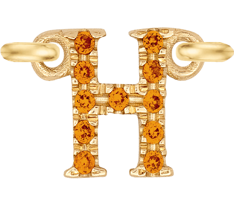 Yellow Gold, Orange Sapphire Letter - Roxanne First