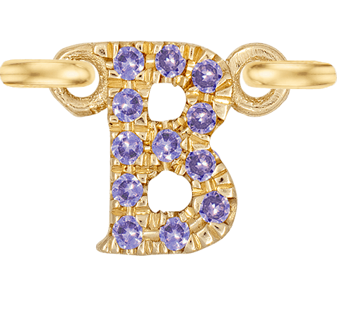 Yellow Gold, Lilac Sapphire Letter - Roxanne First