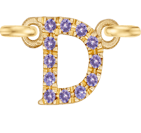 Yellow Gold, Lilac Sapphire Letter - Roxanne First