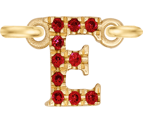 Yellow Gold, Ruby Letter - Roxanne First