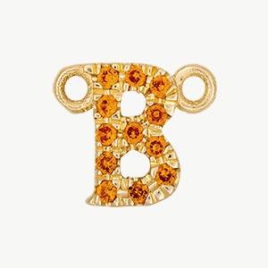 Yellow Gold, Orange Sapphire Letter - Roxanne First